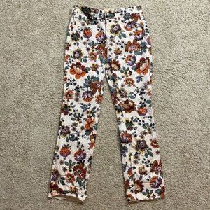Anthropologie Pilcro floral print high-rise cigarette jeans size 28 (27x27)
